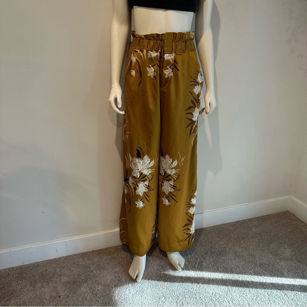 Express x Rocky Barnes Satin Wide-Leg Trouser Pants – XS